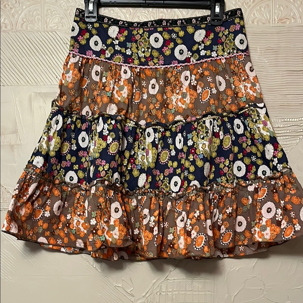 Beautiful Vintage Multicolor Floral Tiered Skirt purchase in Italy, size large